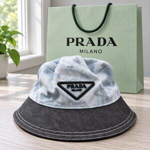 Prada Two-Tone Denim Bucket Hat